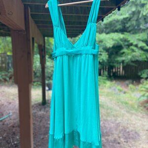 French Connection 100% silk seafoam green empire waist dress - US women's 10